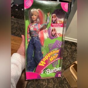 1998 Happenin Hair Barbie Doll With Stencils And Stamps 22882 NRFB